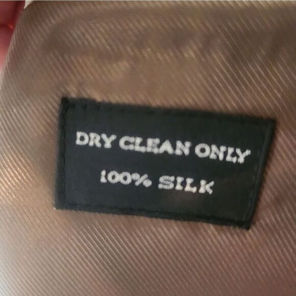 Alfani for Macy's L Tan 100% SILK Angel Spagetti Striped 3 Buttons Men's Blazer - Picture 3 of 6